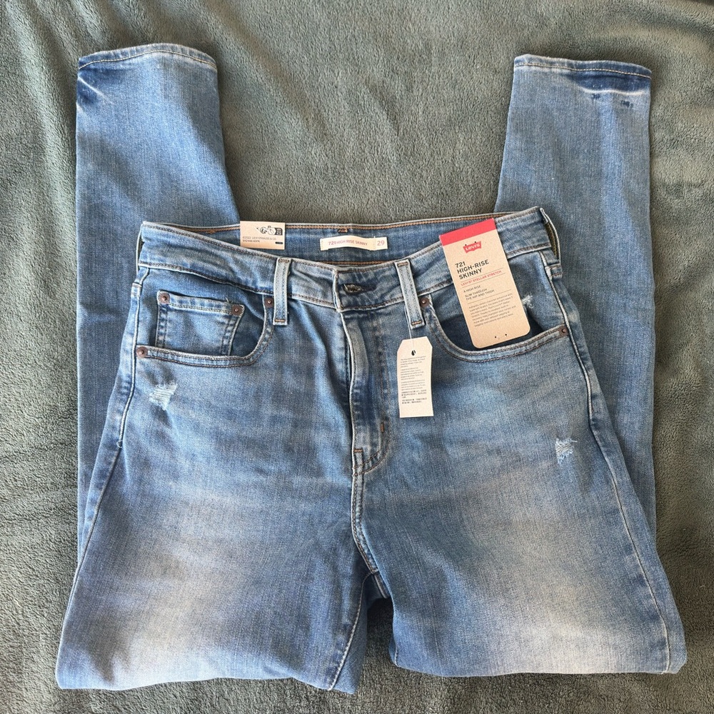 High-Rise Light Blue Skinny Jeans for Women